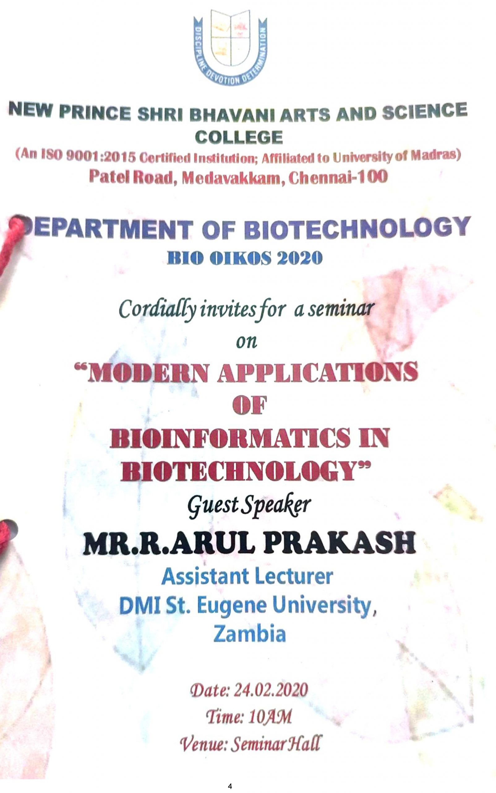 Dept. of Biotechnology-Seminar-24-02-20