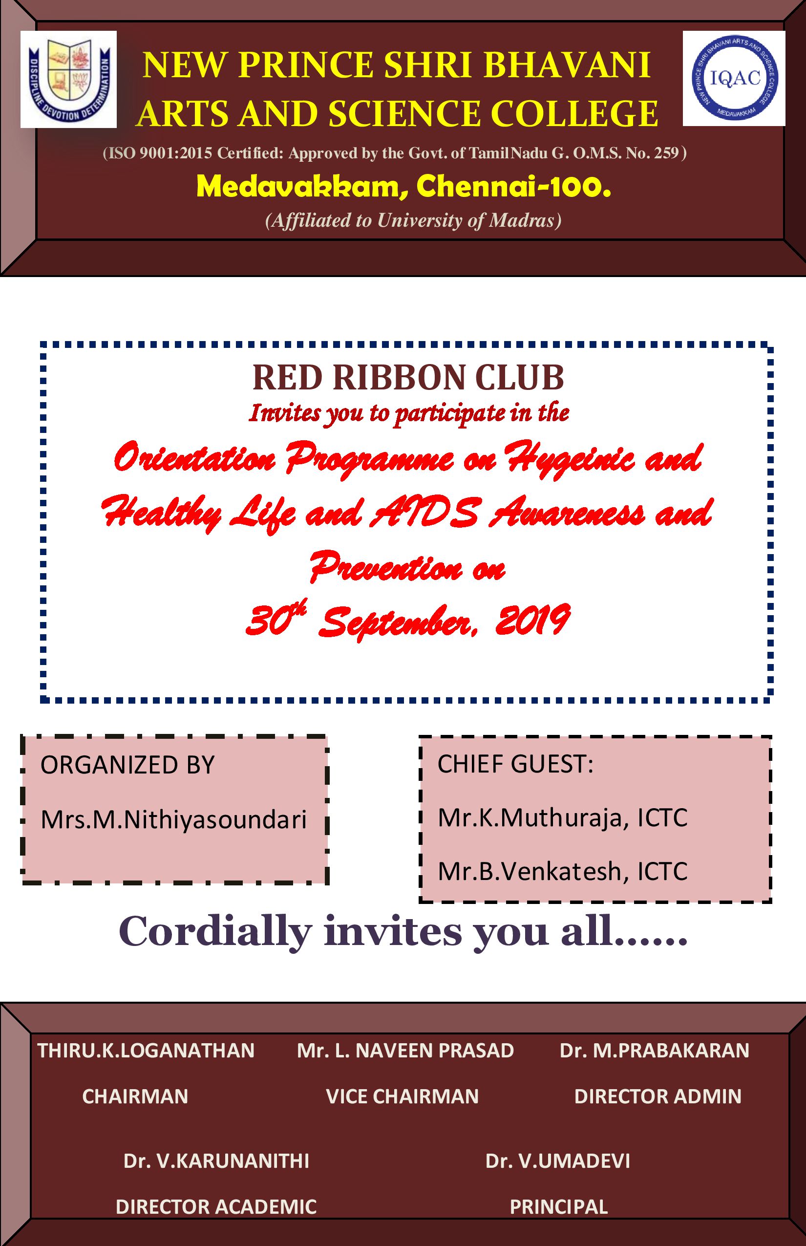 RRC Invitation AIDS Awareness 30.09.19