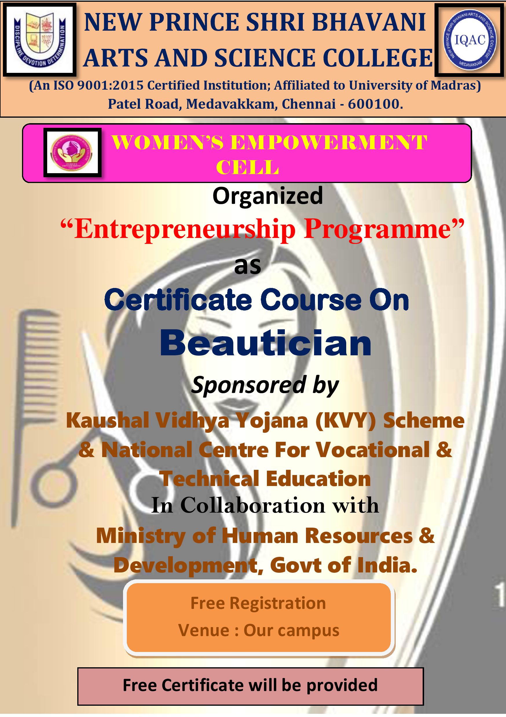WEC- Beautician - Certificate Course